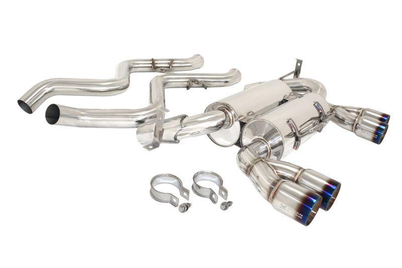 MEGAN 3" Quad Titanium Roll Tips Axle Back Exhaust +Connect Pipe for BMW M3 E90