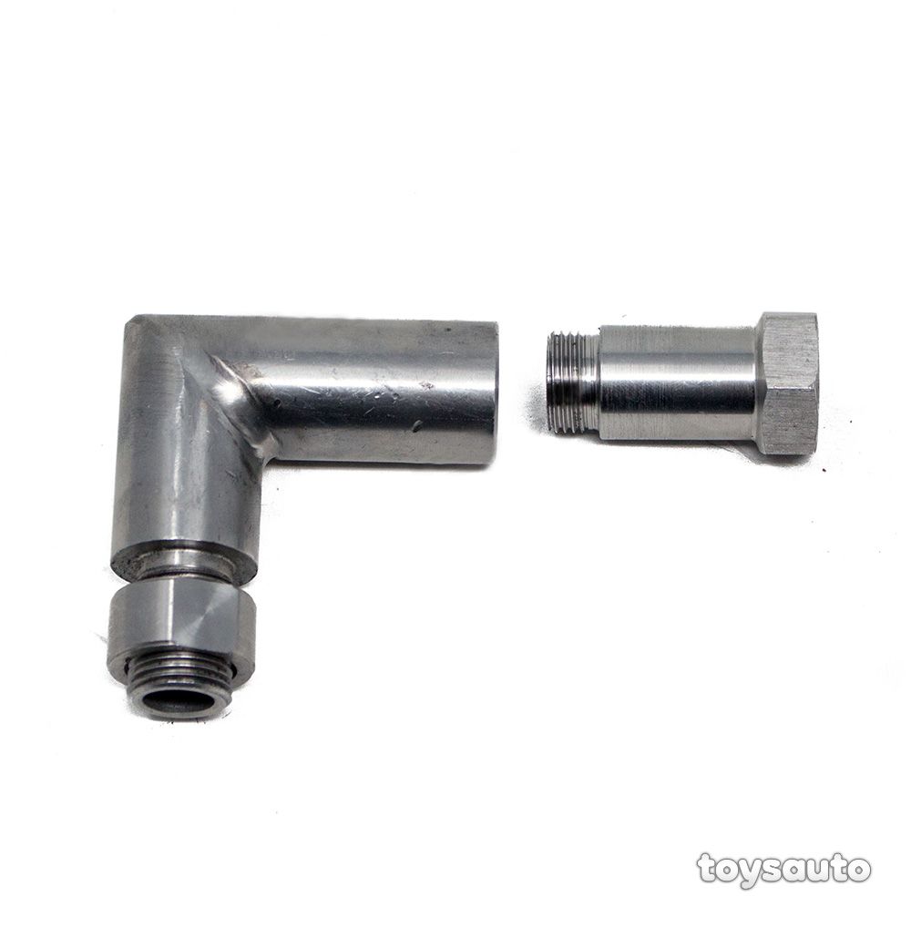 Rev9 o2 Bung Sensor Defouler Extender Adapter Cel Fix M18x1.5 Straight 90 Degree