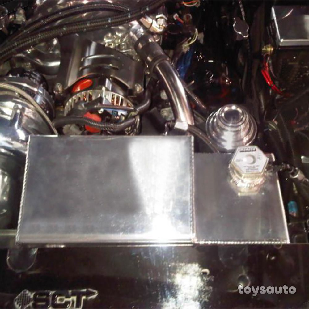 Rev9 Black Aluminum Coolant Overflow Tank Reservoir for Mustang GT 96-04 4.6L V8