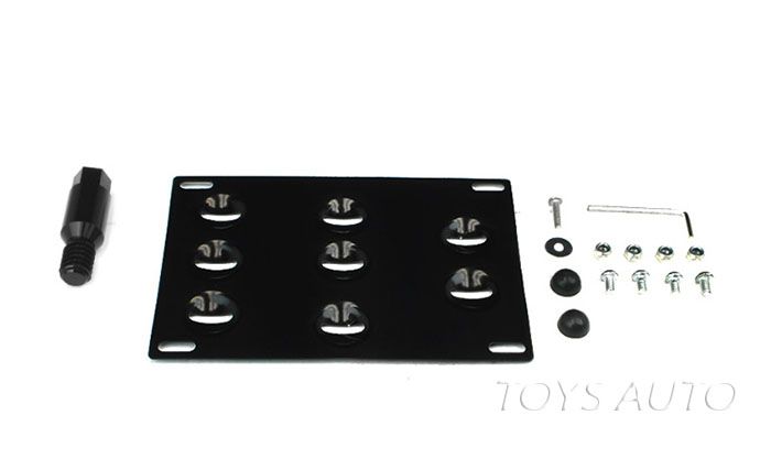 Rev9 JDM Tow License Plate Mount Bracket Adapter A4 S4 B7 06-08 Adjustable Angle