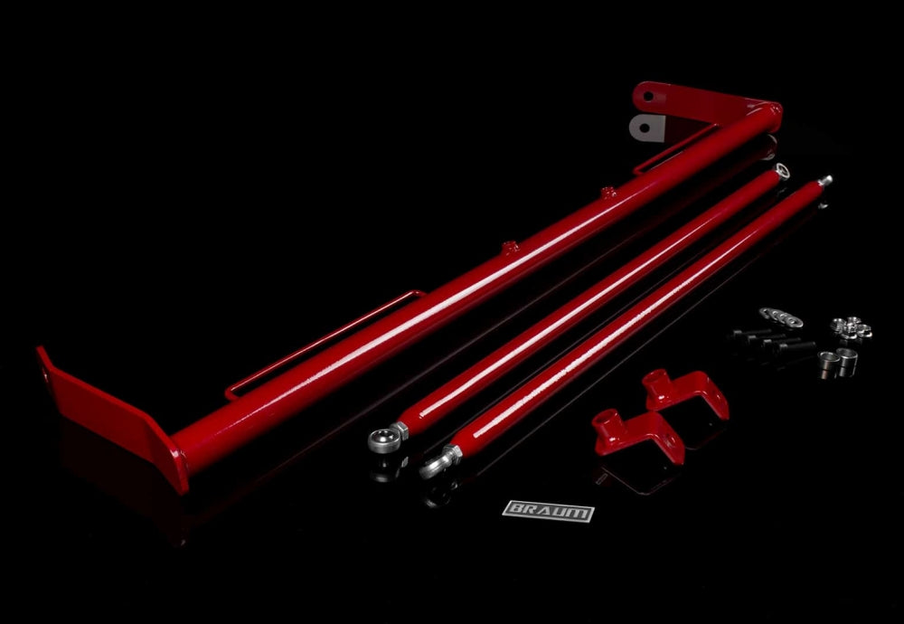 Braum 10-15 CHEVROLET CAMARO HARNESS BAR Black Satin/Red Gloss