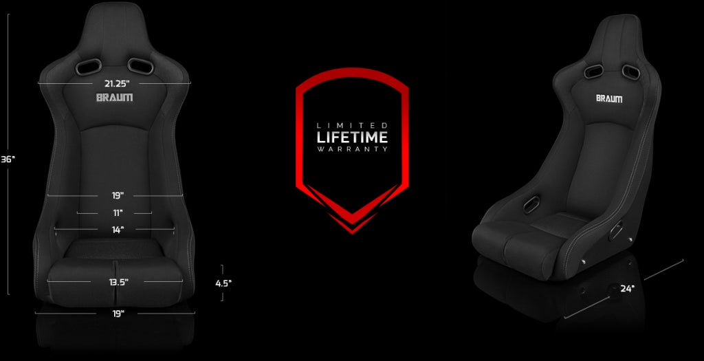 Braum Racing Venom R Series Fixed Back Racing Seat (Black/Blue/Red)