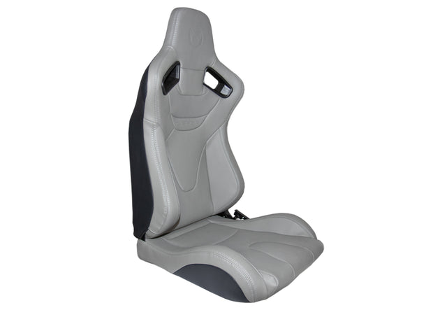 Cipher Auto Premium Racing Seats Grey Leatherette Carbon Fiber w/ Grey Stitching CPA2009RS - Pair