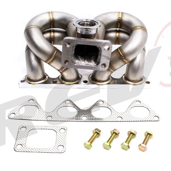Rev9 Ram Horn Equal Length T3 Turbo Manifold *44mm for Civic CRX Integra B16 B18