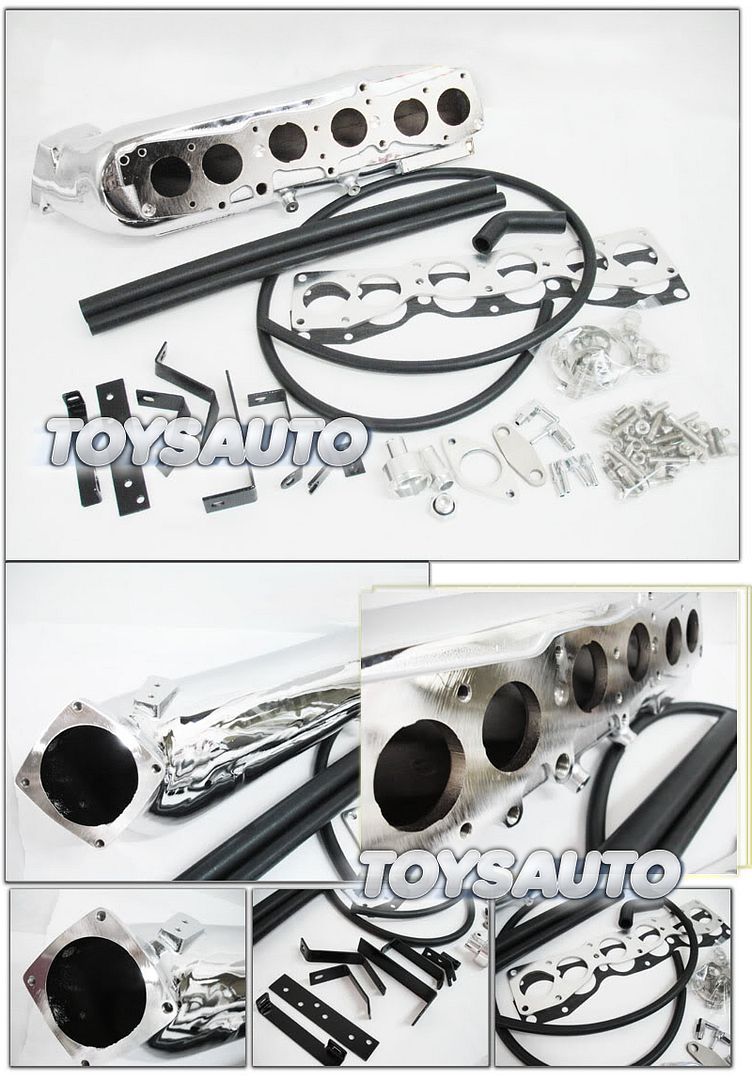 Rev9 Cast Intake Manifold 2JZGTE 2JZ-GTE JZA80 JZS147 Chrome 80mm Throttle Body