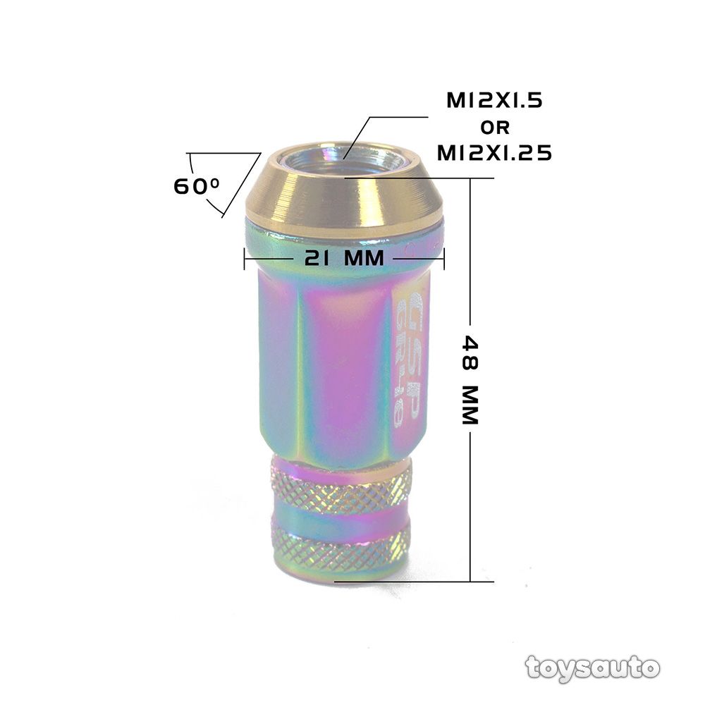 Godspeed Neo GR48 Steel Open End Taper Wheel Lug Nuts *Spin washer* 12x1.5