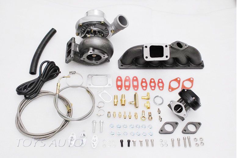 Rev9 GT35 T3 AR70 Turbo Cahrger + Manifold Set Golf Jetta MK4 MK5 R32 VR6 VAG