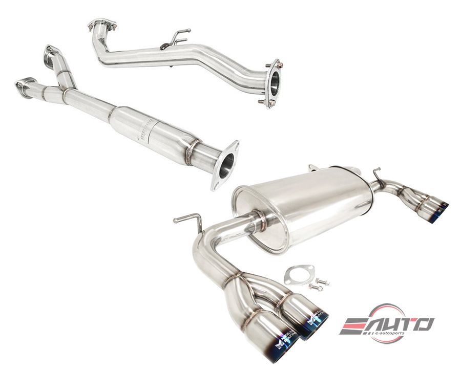 MEGAN 3" Quad Titanium Roll Tip Catback Exhaust for Genesis Coupe V6 10-16