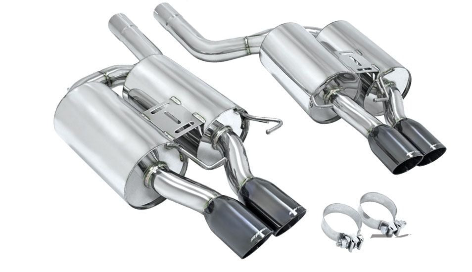 MEGAN 3.5" Quad Black Chrome Roll Tip Supremo Axle Back Exhaust BMW E60 M5 06-10