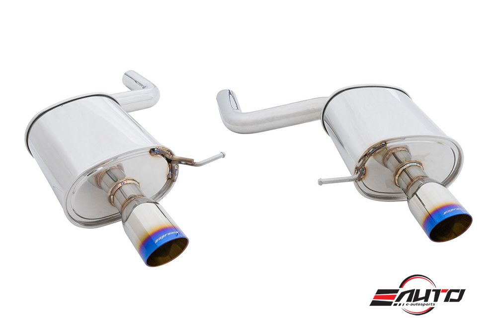 MEGAN 3.5" Dual Titanium Burn Roll Tip Axle Back Exhaust BMW F10 535 11-15 RWD