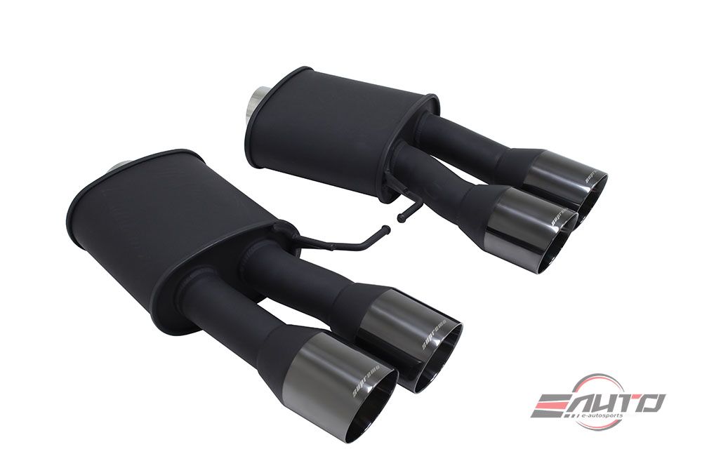MEGAN 4" Quad Black Chrome Tip Supremo AxleBack Exhaust for BMW F10 M5 11-16