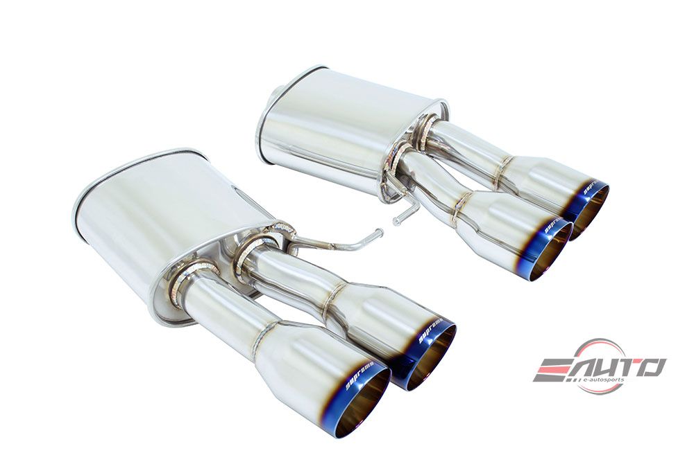 MEGAN 4" Quad Burnt Roll Tip Supremo AxleBack Exhaust for BMW F10 M5 11-16