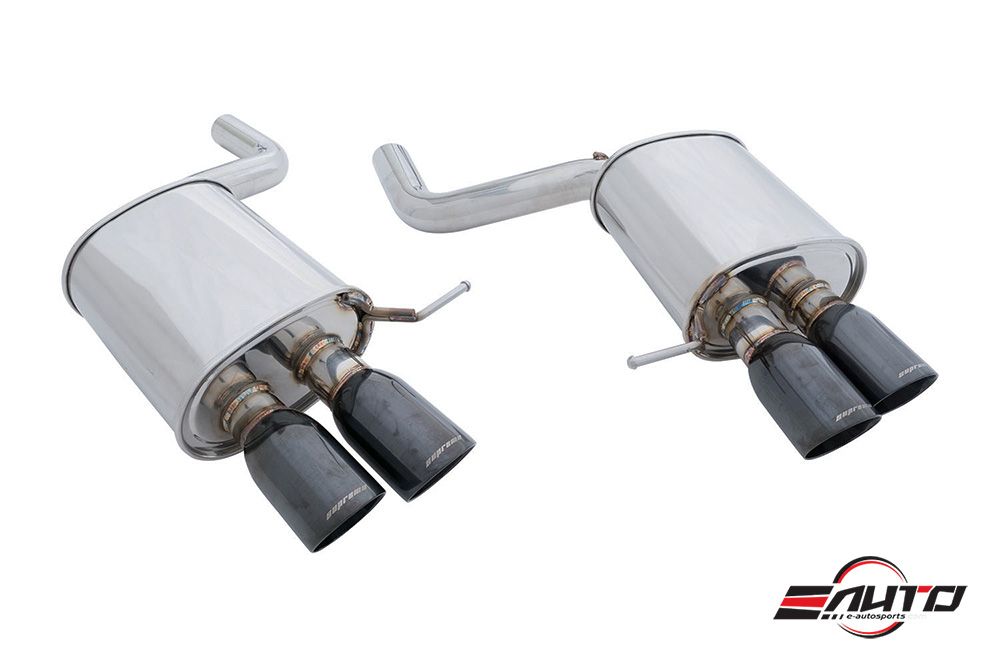 MEGAN 3.5" Quad Black Tip Supremo AxleBack Exhaust for BMW F10 535i 11-15 RWD