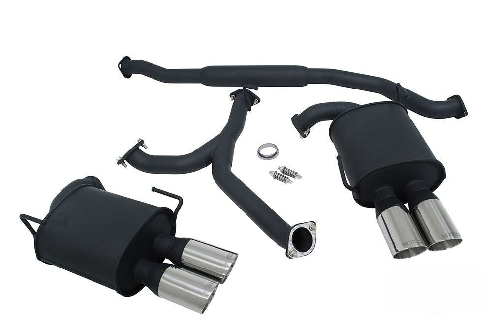 MEGAN 3.5" Blk Series Quad SS Tip Catback Exhaust for WRX 11-14 STi 08-14 Sedan