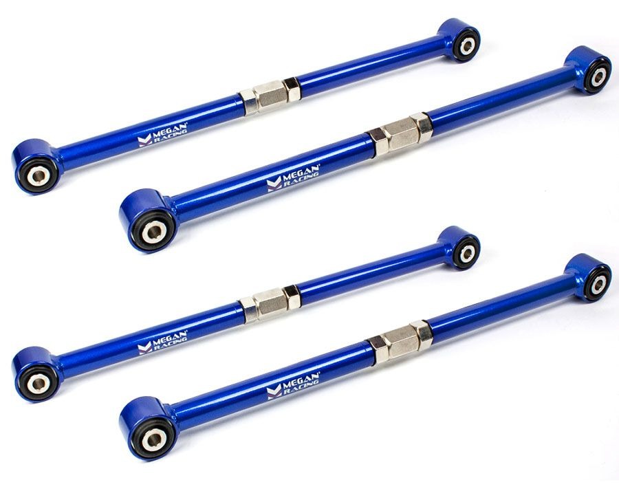 MEGAN 4pc Rear Trailing Toe + Camber Control Arm for Mini R55 R58 R59 R60 R61