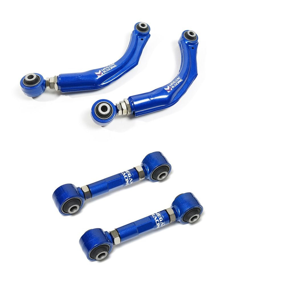MEGAN 4pc Rear Toe + Lower Camber Control Arm for Lancer 02-14 Raillart 09-14