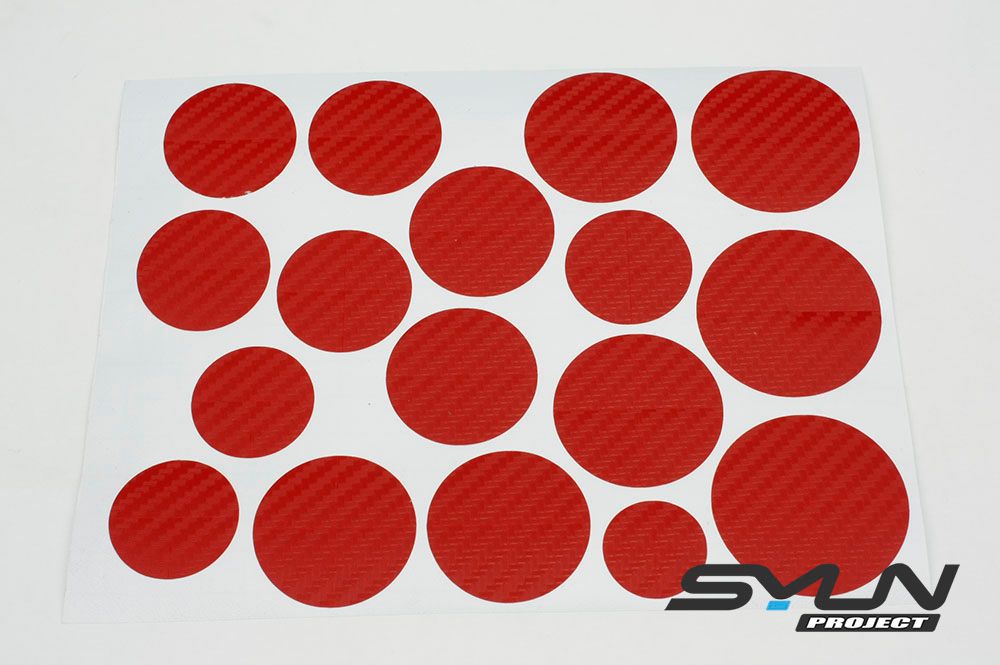 Carbon Red Vinyl Overlay Hood Trunk Wheel Fender Decal Sticker for BMW Emblem