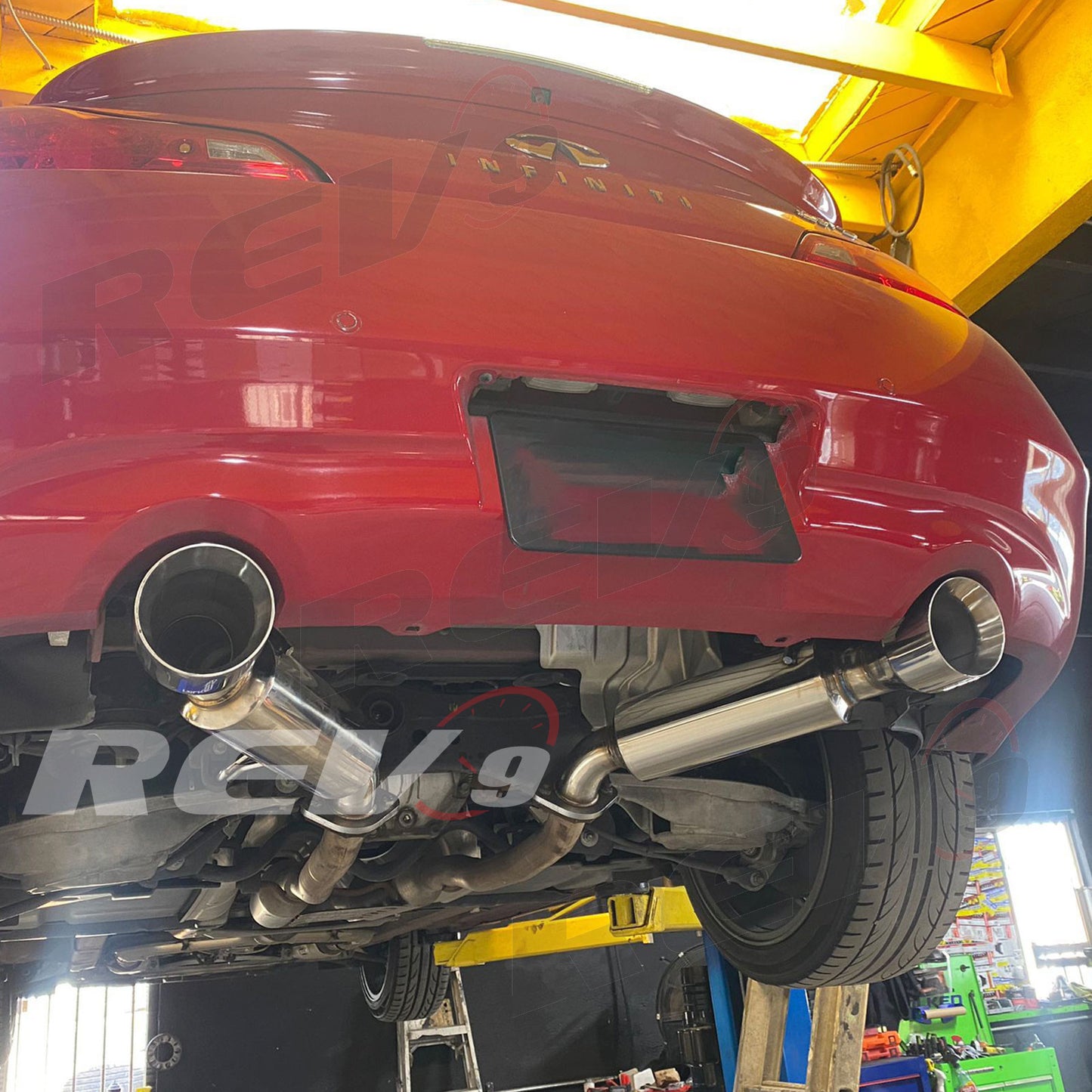 Rev9 FlowMaxx AxleBack Exhaust - Infiniti Q50 Q50s 14-23 RWD AWD *24lbs*
