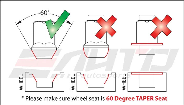 MUTEKI SR48 24pc 12x1.5 Open End Tuner Lug Nuts + Wheel Lock Set | Black | Acorn |