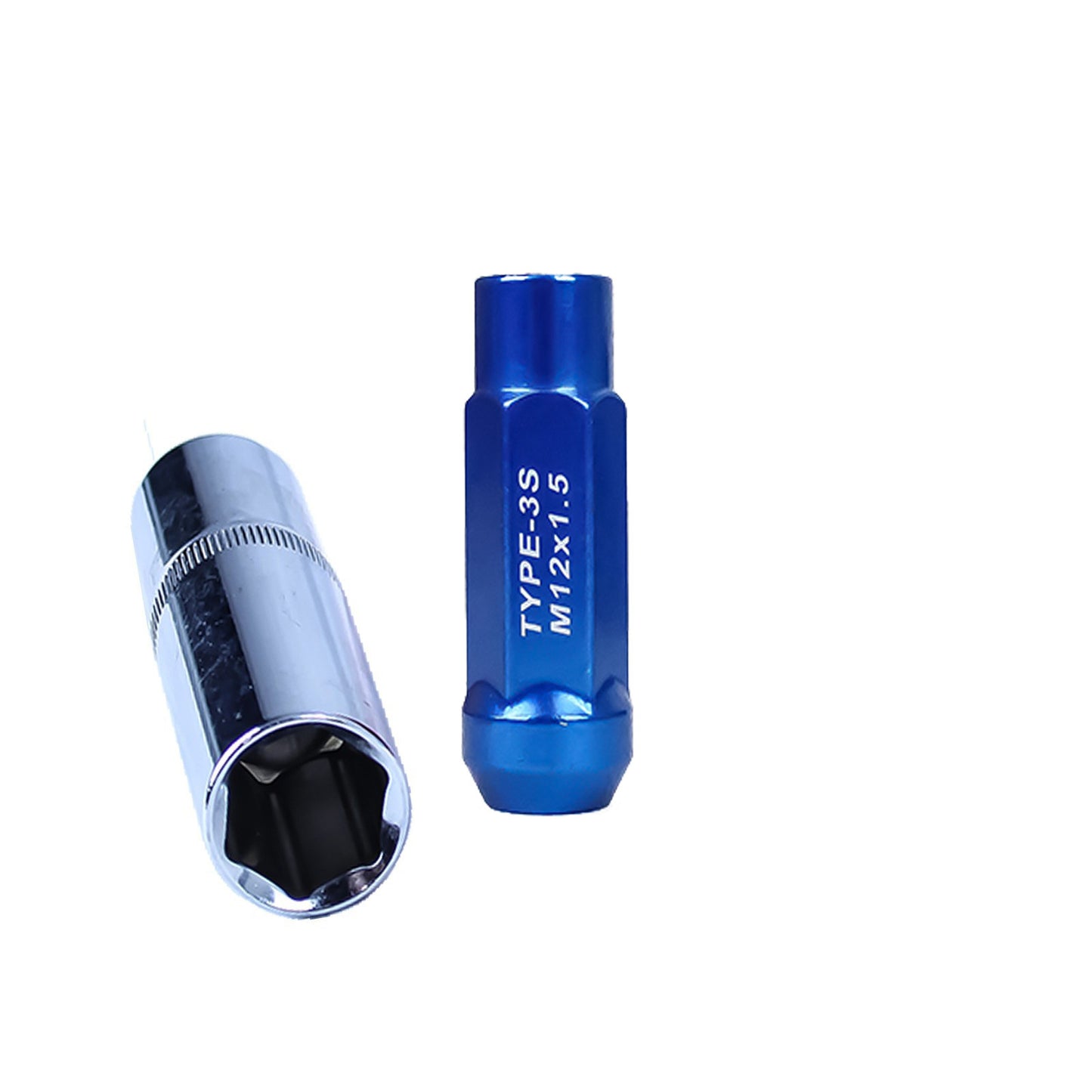 Godspeed 12x1.5 Blue New Type 3-X Steel Open End Taper Wheel Lug Nuts