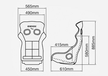 BRIDE XERO CS Full Bucket Seat *Low Max System* (GRADATION/BLACK)