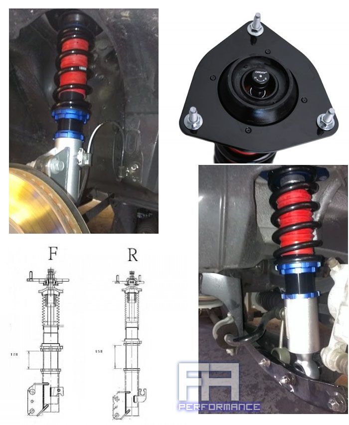 Manzo M600 Coilover Suspension Damper Impreza WRX 08-13 GH8 F: 8kg R: 8kg 15way