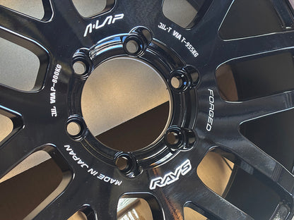 Rays OffRoad Forged 07X Black/Rim DC Wheel 18" 18x9 +0 6x139.7, Set 4, 21.8lbs