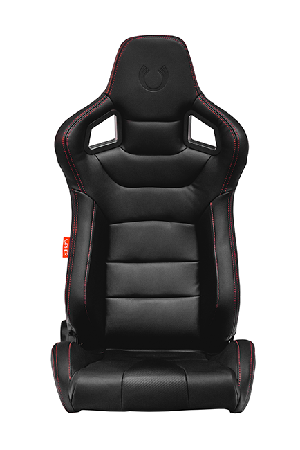 CPA2001 Euro Series All Black PU Leather Red Stitches with Carbon Fiber PU (Sold in Pairs)