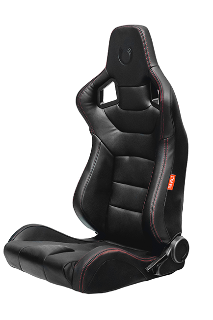 CPA2001 Euro Series All Black PU Leather Red Stitches with Carbon Fiber PU (Sold in Pairs)