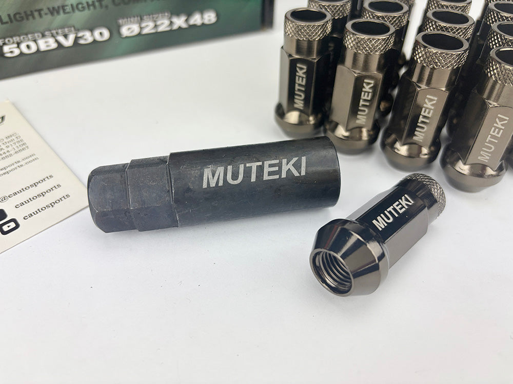 MUTEKI SR48 12x1.5 Wheel Lug Nut for GX460 GX470 Land Crusier  - Chrome Titanium