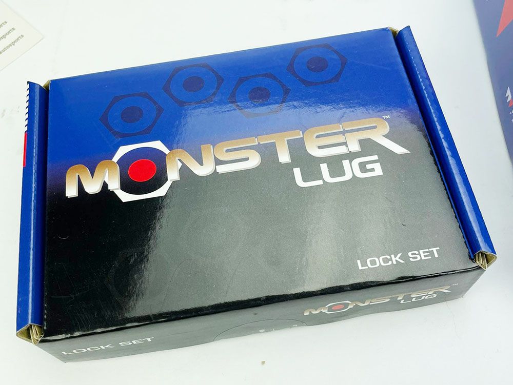 MONSTER Lug 4pc Lock Set 14x1.5 48mm Wheel Rim Acorn Tuner Open End Nut - Black