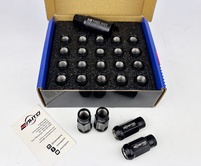MONSTER 24pc 48mm Wheel Extended Acorn Tuner Open End Lug Nut 14x1.5 - Black