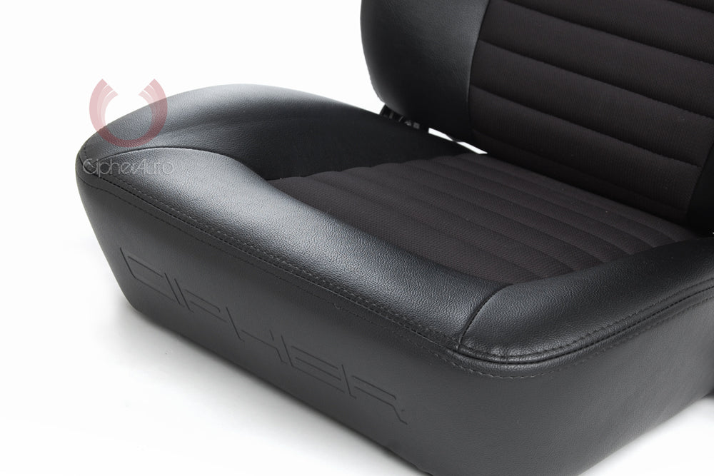 CPA3001 Black Leatherette w/ Fabric Insert Cipher Auto Universal Jeep Seats - Pair