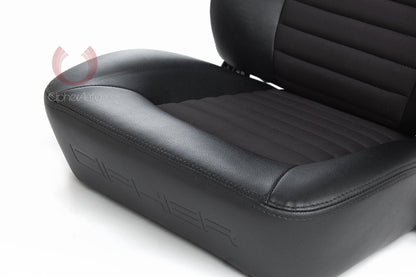CPA3001 Black Leatherette w/ Fabric Insert Cipher Auto Universal Jeep Seats - Pair
