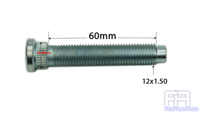 10x Syun 60mm Extend Wheel Stud 12x1.5 Knurl 14.38mm 10.9 Grade for Mitsubishi