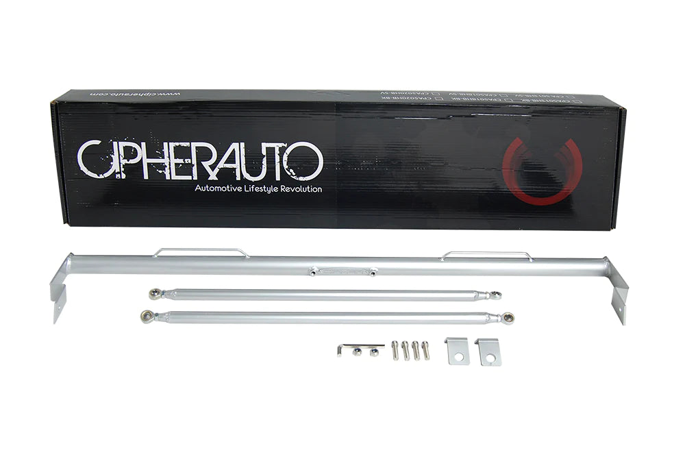 Cipher Racing Harness Bar Silver Powder Coated (2001-2006 Mini Cooper)