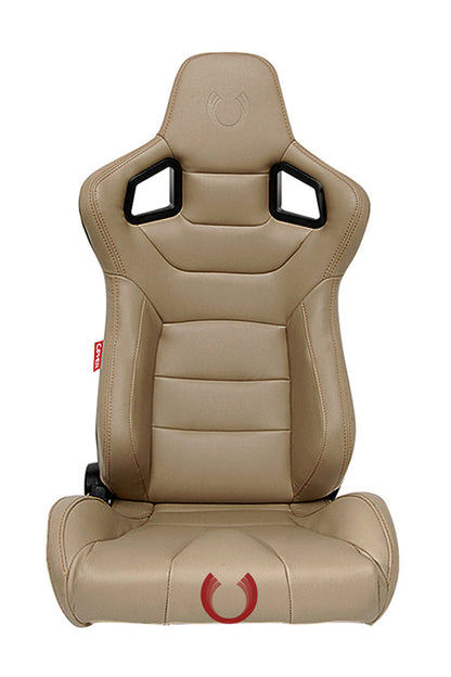 CPA2001 Euro Series All Beige PU Leather Gold Stitches with Carbon Fiber PU (Sold in Pairs)