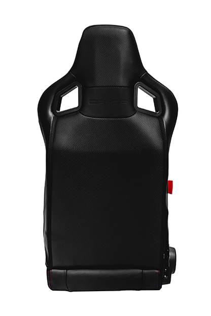 CPA2001 Euro Series All Black PU Leather Red Stitches with Carbon Fiber PU (Sold in Pairs)