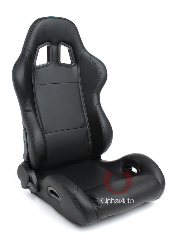 CPA1025 Black Leatherette Universal Racing Seats (Sold in Pairs)