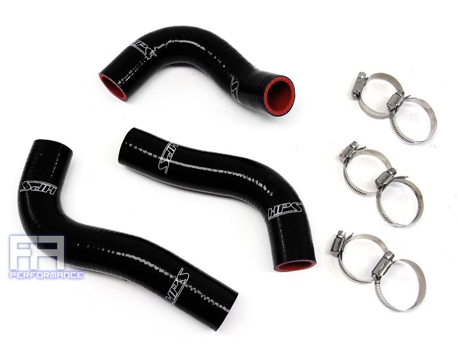HPS Silicone Radiator + Heater Hose Kit for 90-93 Miata MX5 MX-5 1.6L 1.6 Black