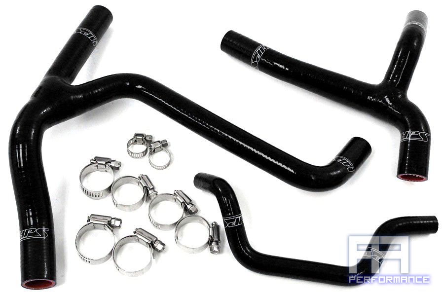 HPS Reinforced Silicone Radiator Hose Kit - KX450F Racing Dirt Bike 10-12 Black