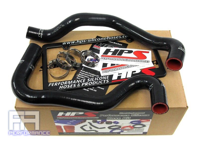 HPS Reinforced Silicone Radiator Hose Kit w/ Clamps for Fiesta 1.6L 11-13 Black