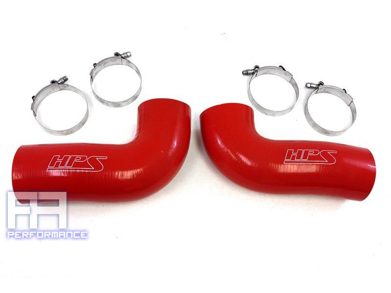 HPS Silicone Post MAF Dual Air Intake Tube for E39 M5 98-03 5.0L S62B50 V8 Red