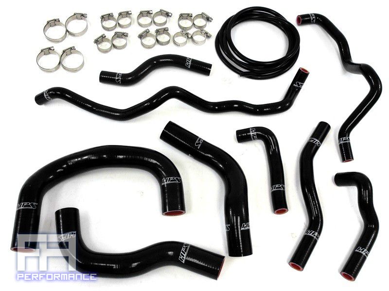 HPS Silicone Radiator Heater Hose Kit Coolant for iQ 1.3L 1NR-FE l4 08-14 Black