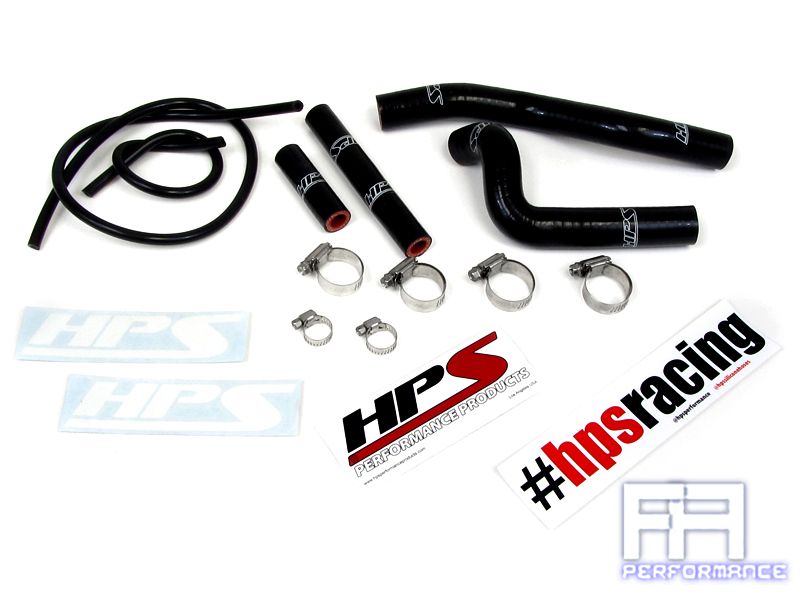 HPS Reinforced Silicone Radiator Coolant Hose Kit For 01-12 Suzuki RM125 Black