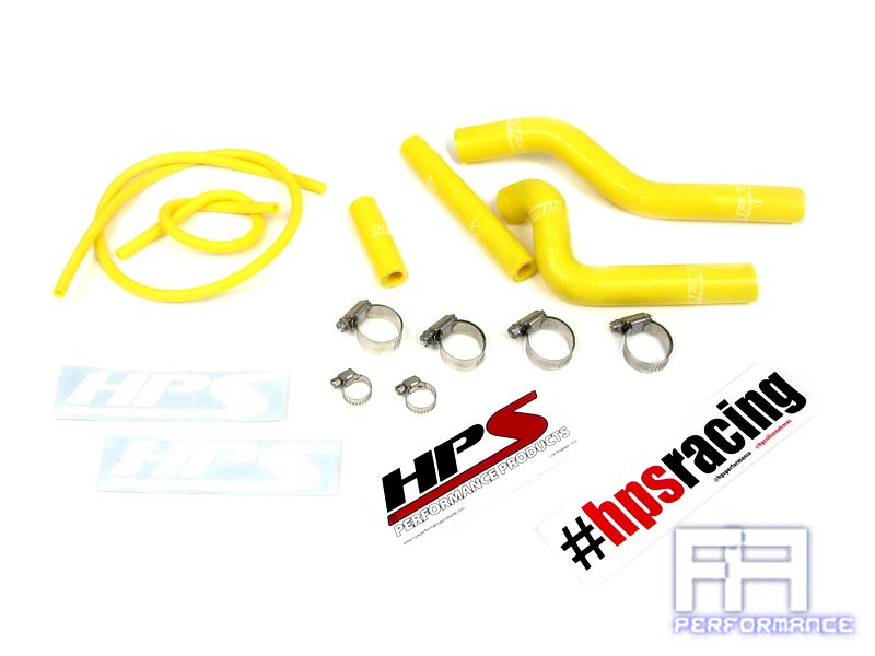 HPS Reinforced Silicone Radiator Coolant Hose Kit For 01-12 Suzuki RM125 Yellow