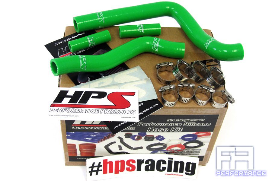 HPS Reinforced Silicone Radiator Coolant Hose Kit For 08-12 Kawasaki KX250 Green