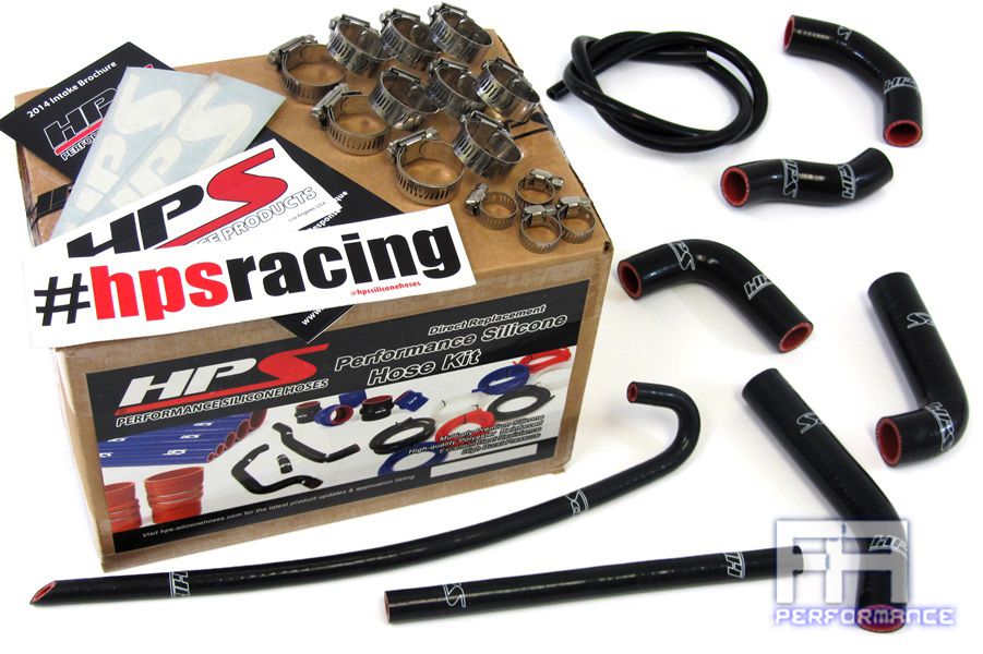 HPS Reinforced Silicone Radiator Coolant Hose Kit For Honda 00-10 XR650R Black