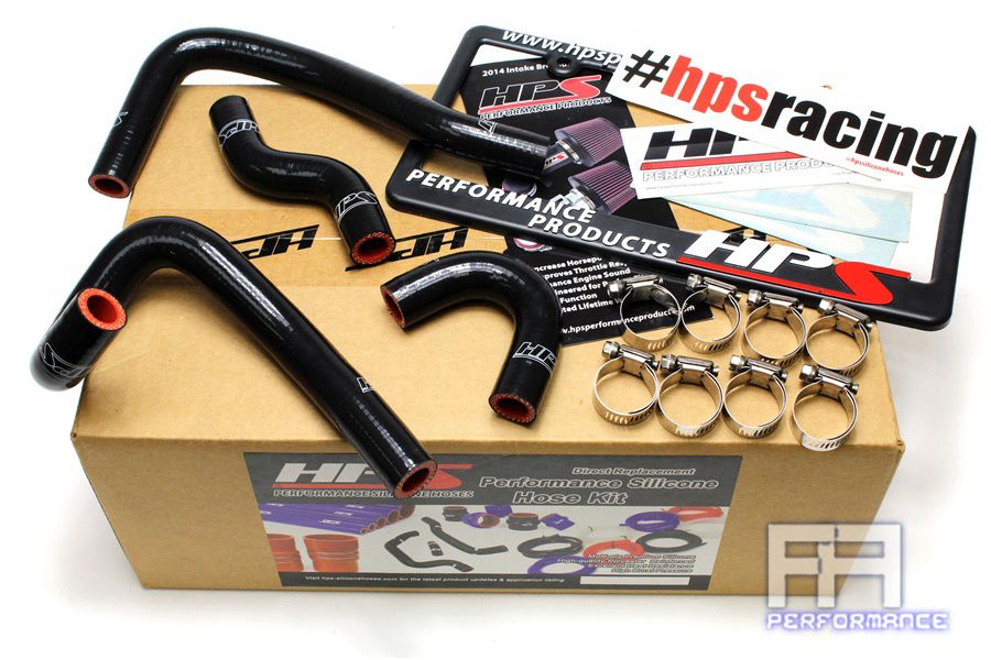 HPS Reinforced Silicone Heater Hose Kit For Mazda 93-95 RX7 RX-7 FD3S Black
