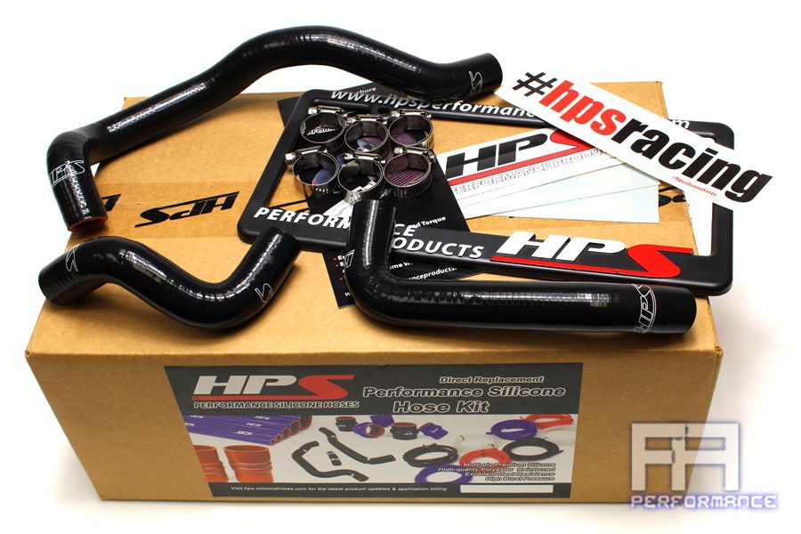 HPS Reinforced Silicone Heater Hose Kit For 95-98 240sx S14 2.4L KA24de Black